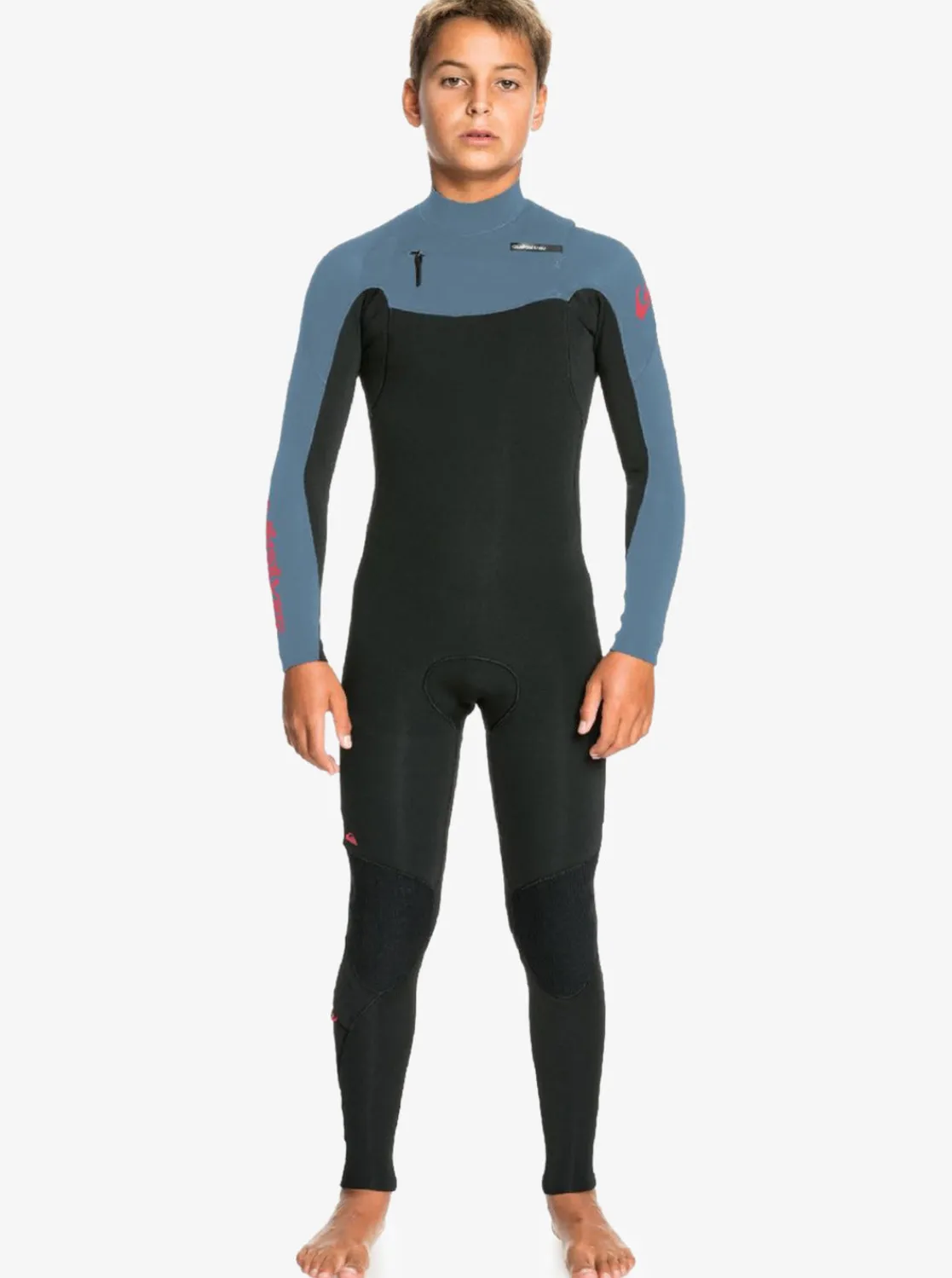 Quiksilver Wetsuits>Boys 8-16 4/3 Everyday Sessions Back-Zip Wetsuit BLACK/PROVINCIALBLUE