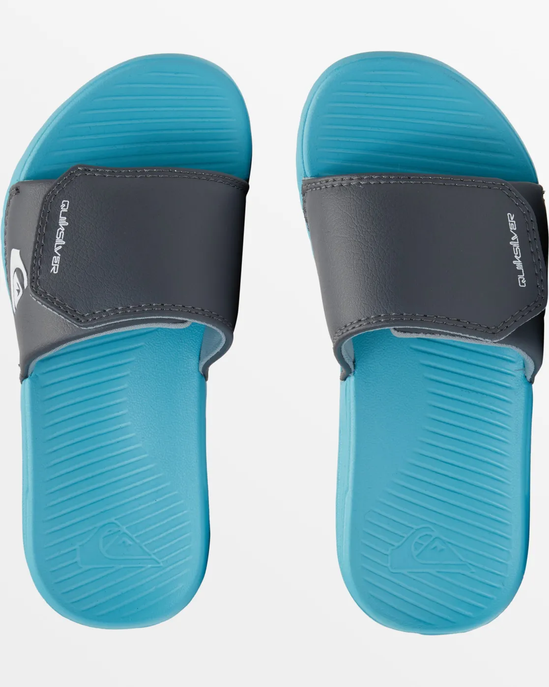 Quiksilver Sandals | Boys Gifts>Boys 8-16 Bright Coast Adjustable Slides GREY/WHITE/BLUE