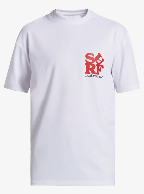 Quiksilver Rashguards>Boys 8-16 Everyday Short Sleeve Surf Tee WHITE/BLACK