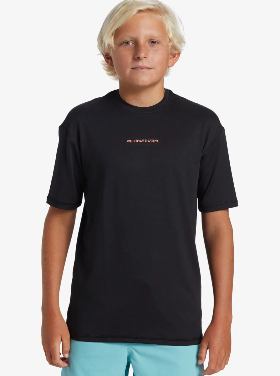 Quiksilver Rashguards>Boys 8-16 Everyday Short Sleeve Surf Tee BLACK/WHITE