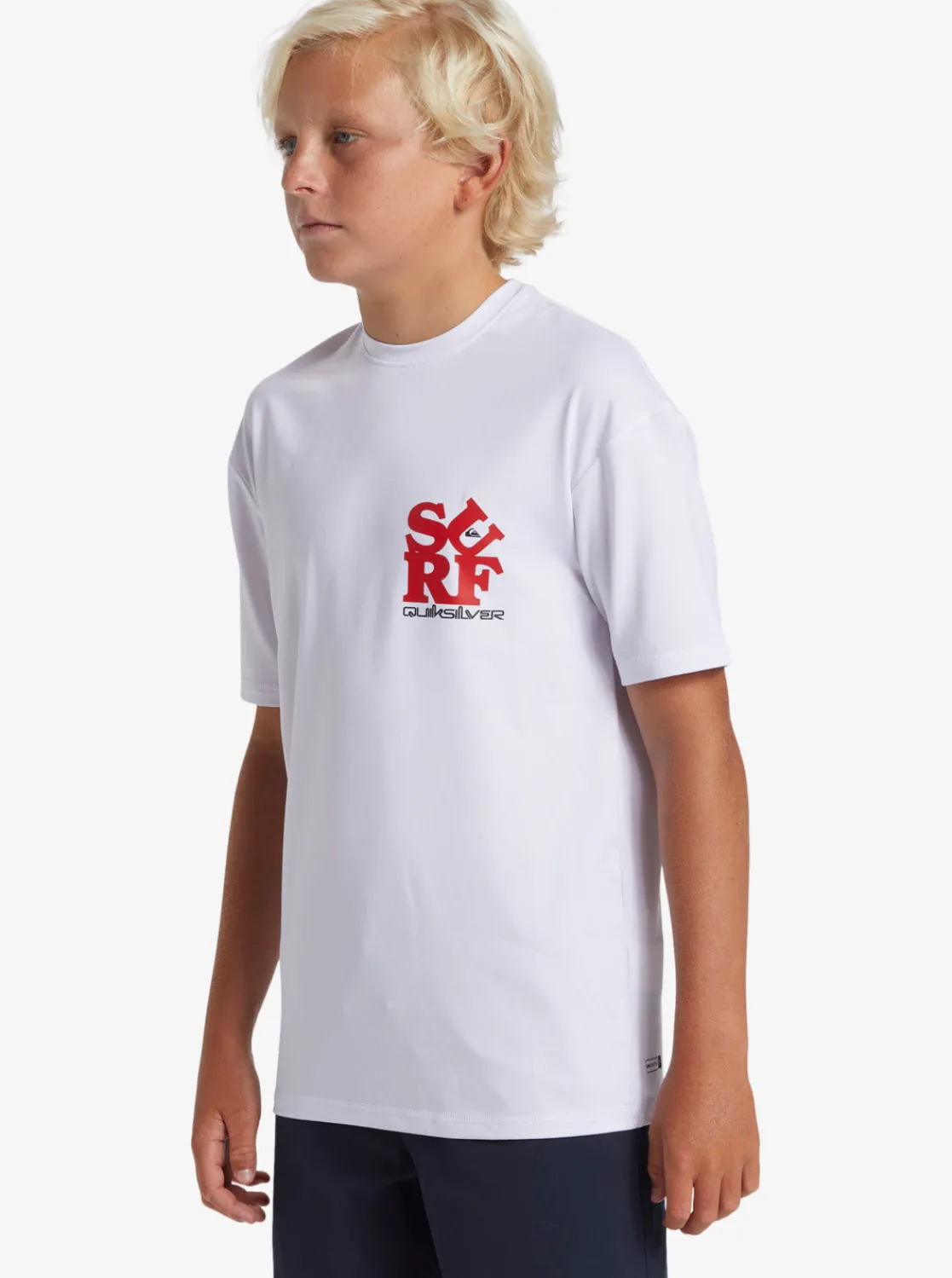Quiksilver Rashguards>Boys 8-16 Everyday Short Sleeve Surf Tee WHITE/BLACK