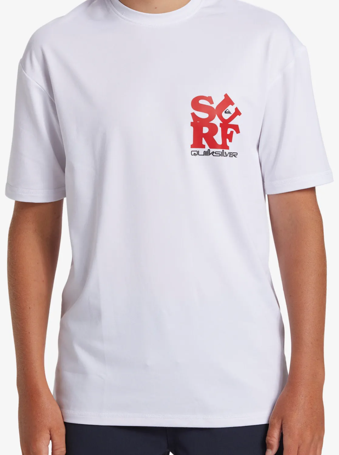 Quiksilver Rashguards>Boys 8-16 Everyday Short Sleeve Surf Tee WHITE/BLACK