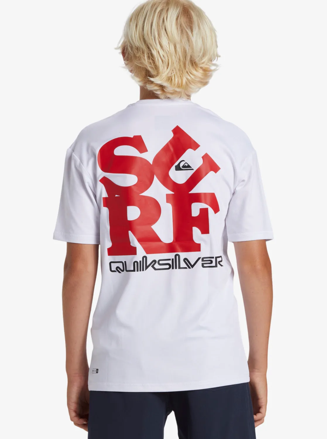 Quiksilver Rashguards>Boys 8-16 Everyday Short Sleeve Surf Tee WHITE/BLACK