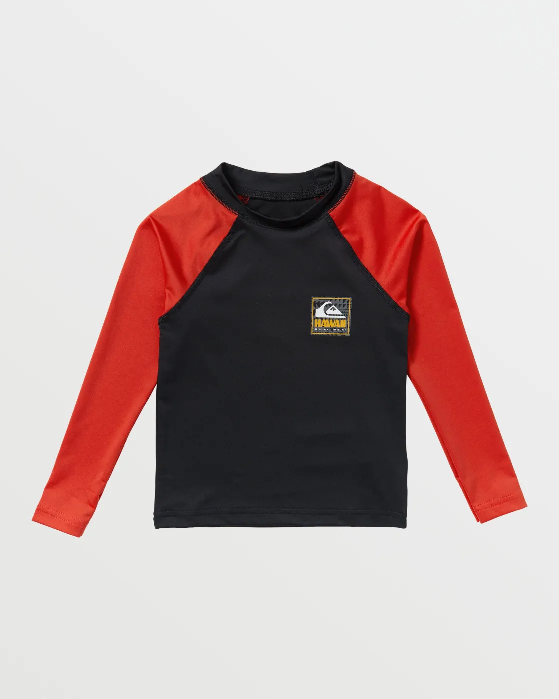 Quiksilver Rashguards>Boys 2-7 Hawaii Badge UPF50 Long Sleeve Rashguard - HIGHRISKRED