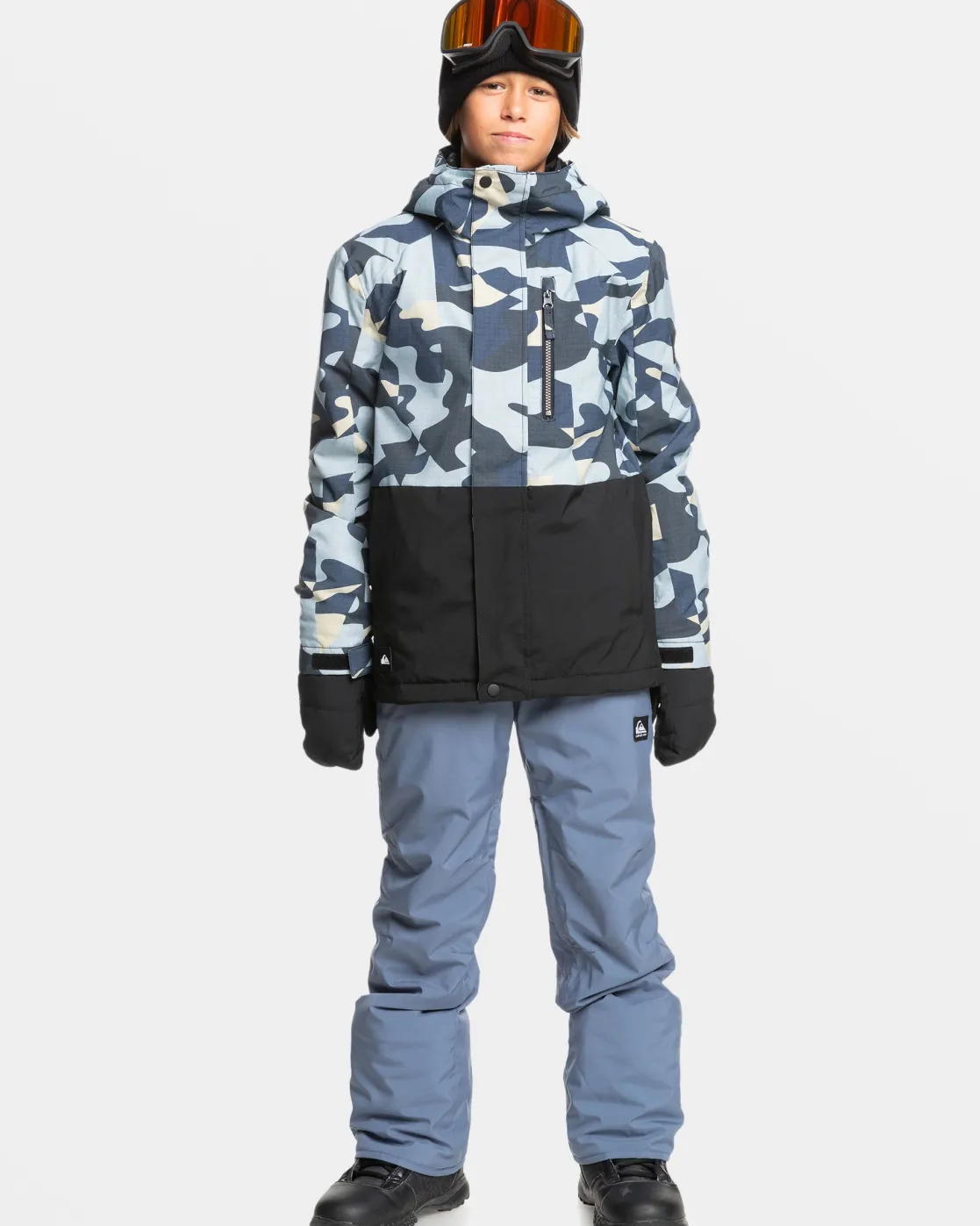 Quiksilver Snow Jackets>Boys 8-16 Mission Snow Jacket PUZZLECAMOICEFLOW