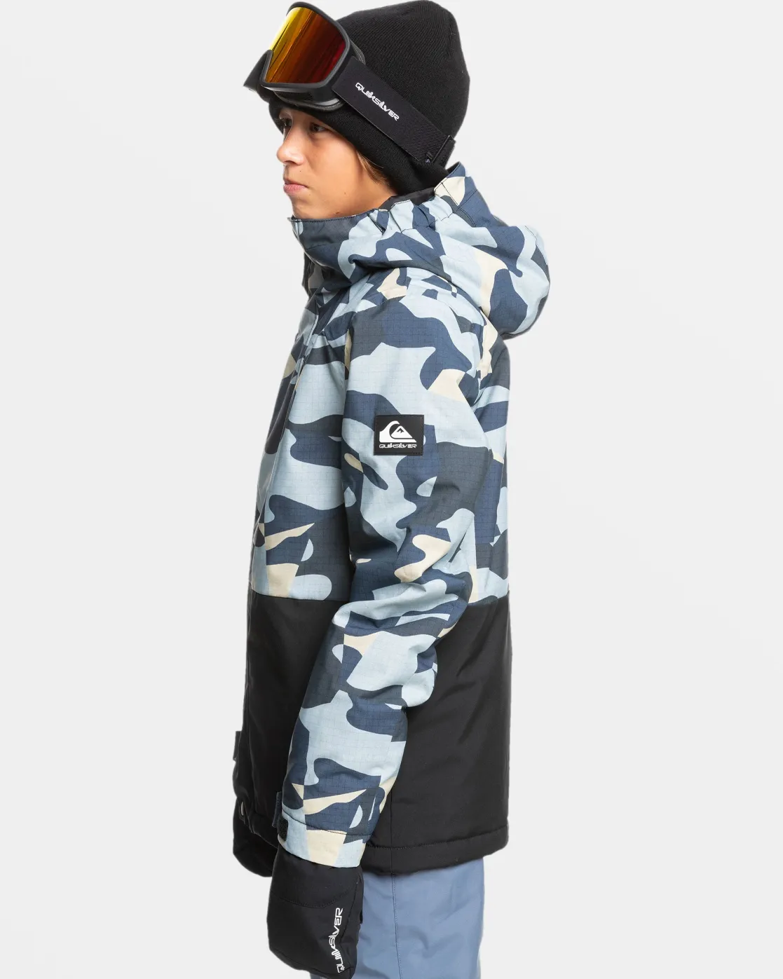 Quiksilver Snow Jackets>Boys 8-16 Mission Snow Jacket PUZZLECAMOICEFLOW