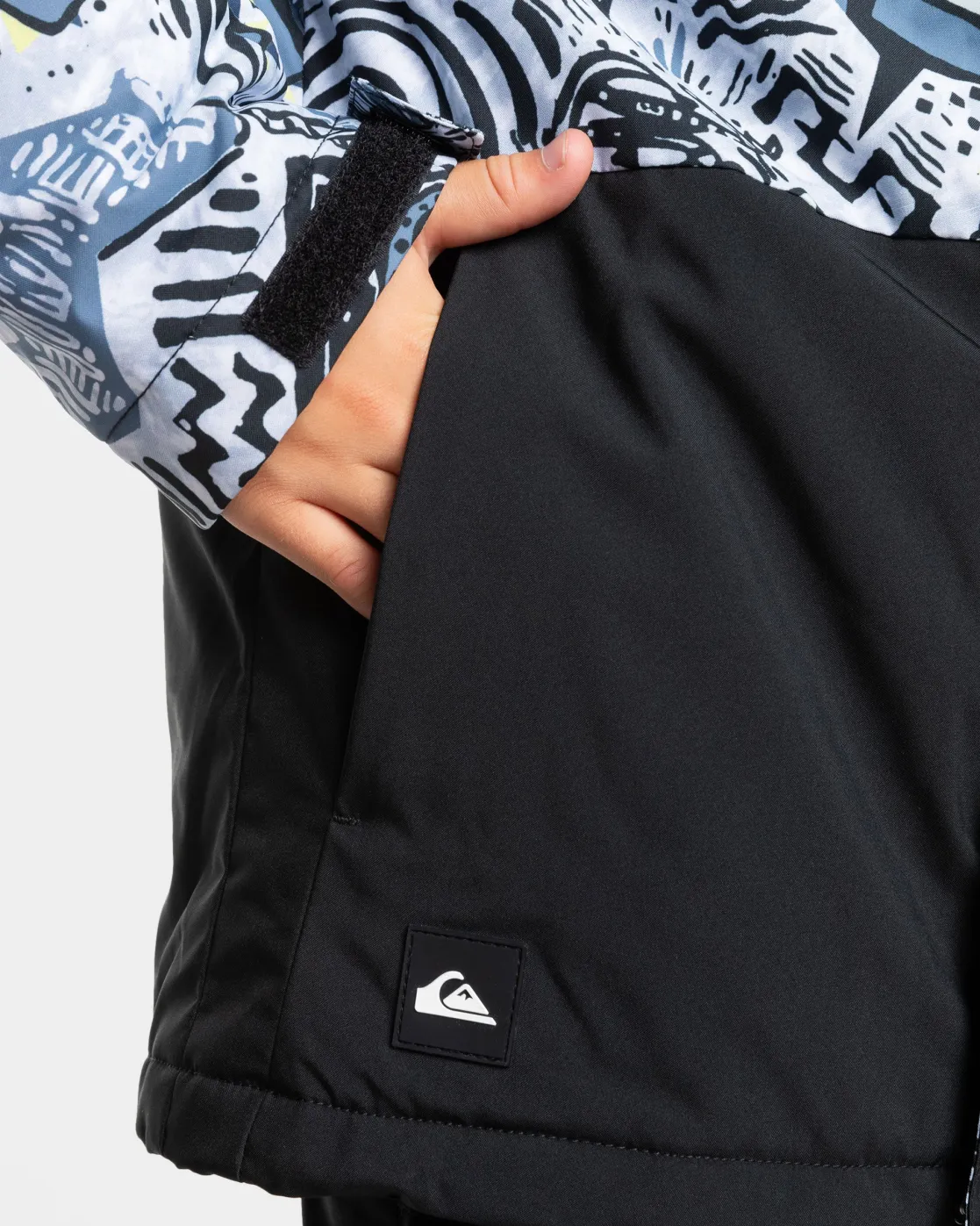 Quiksilver Snow Jackets>Boys 8-16 Mission Snow Jacket HERITAGESCRIBBLEBLACK
