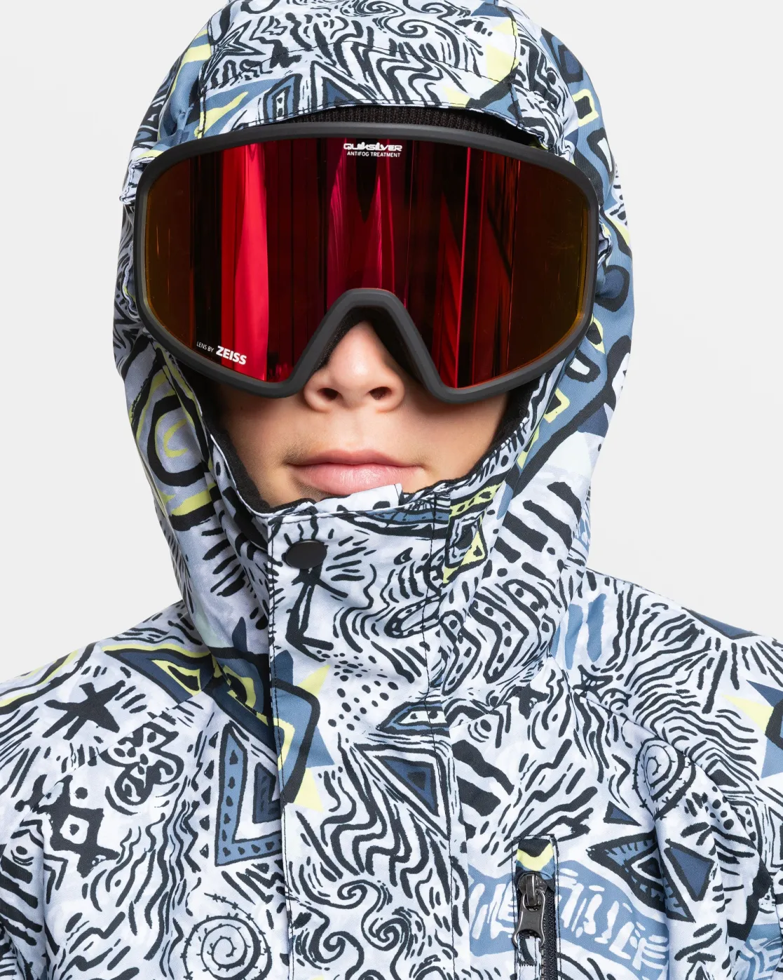 Quiksilver Snow Jackets>Boys 8-16 Mission Snow Jacket HERITAGESCRIBBLEBLACK