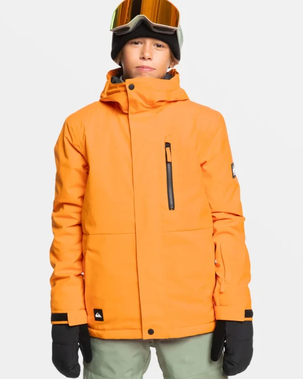 Quiksilver Snow Jackets>Boys 8-16 Mission Solid Insulated Snow Jacket ORANGEPEPPER