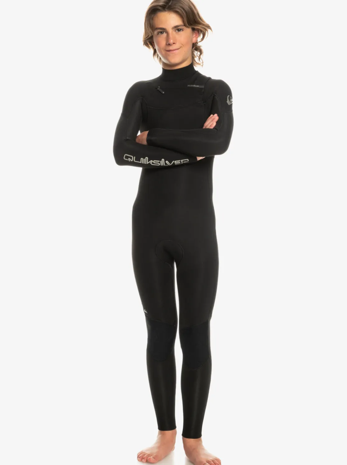 Quiksilver Wetsuits | Boys Gifts>Boys 8-16 3/2mm Everyday Sessions Chest Zip Wetsuit BLACK