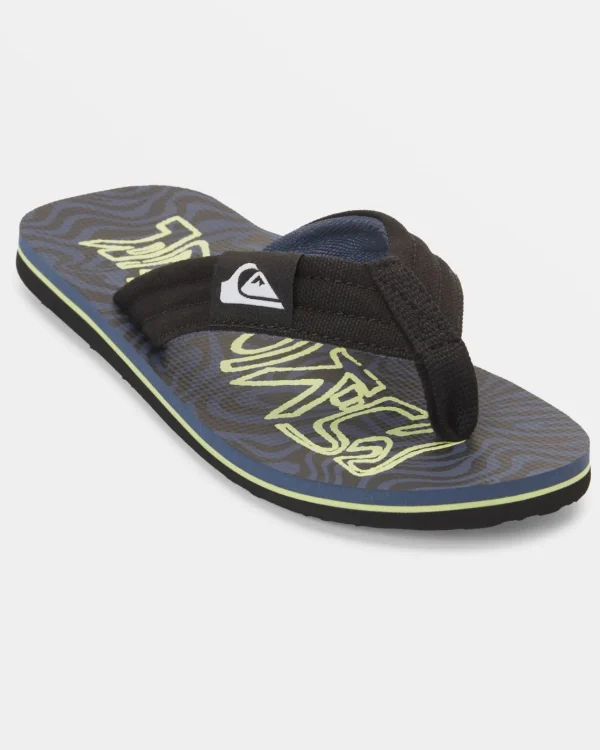 Quiksilver Sandals>Boys 8-16 Molokai Layback Sandals BLACK/GREEN/BLUE