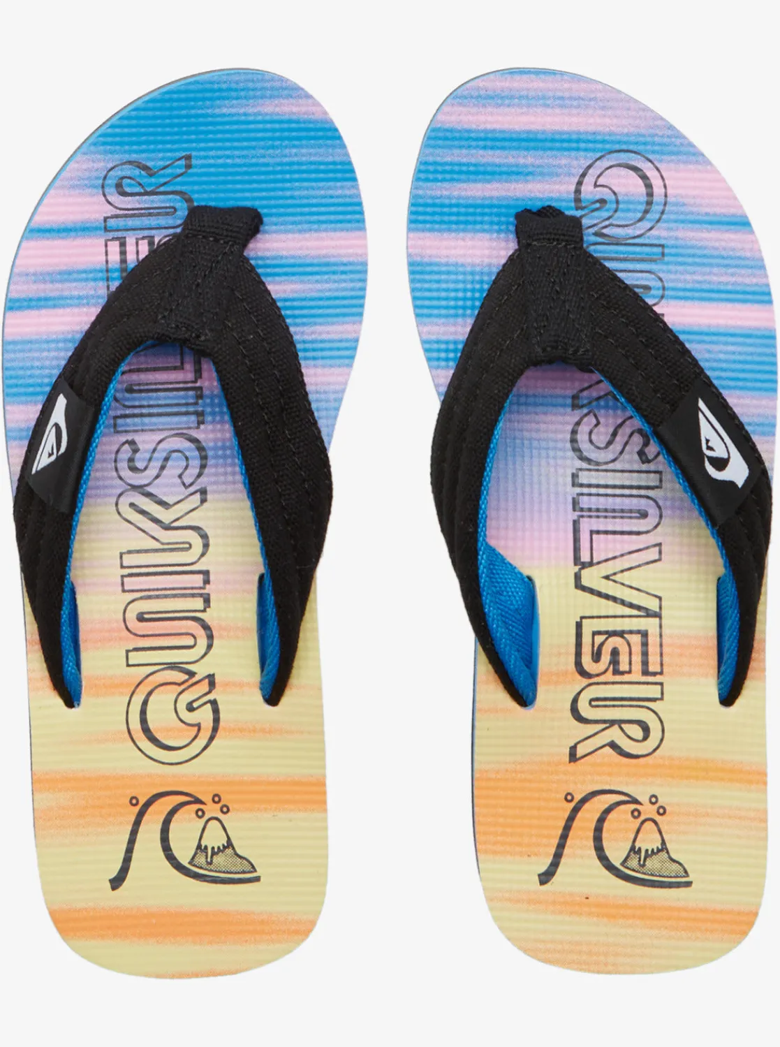 Quiksilver Sandals>Boys 8-16 Molokai Layback Sandals BLACK/BLUE/PINK