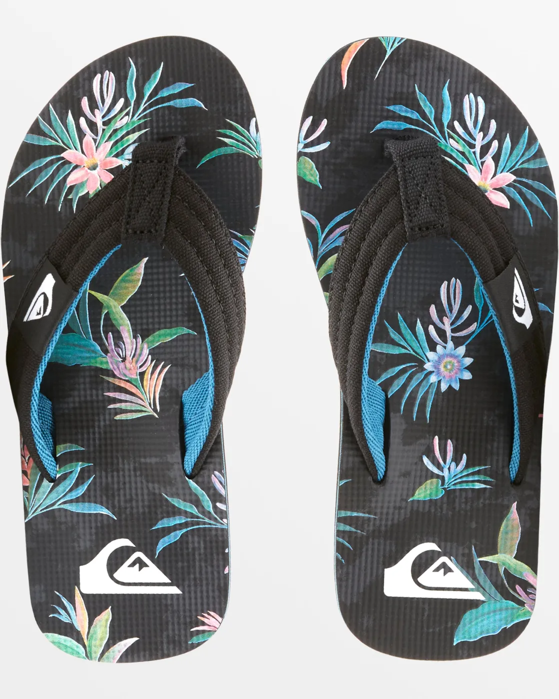 Quiksilver Sandals | Boys Gifts>Boys 8-16 Molokai Layback Sandals BLACK/GREEN/BLACK