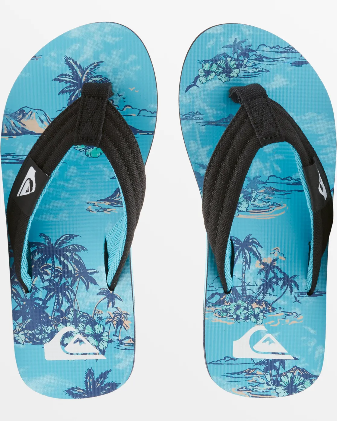 Quiksilver Sandals>Boys 8-16 Molokai Layback Sandals BLACK/BLUE/BLUE