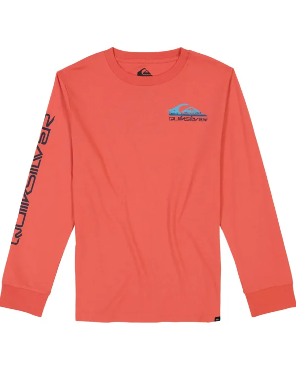 Quiksilver Tees>Boys 8-16 Omni Logo Core Long Sleeve T-Shirt SpicedCoral