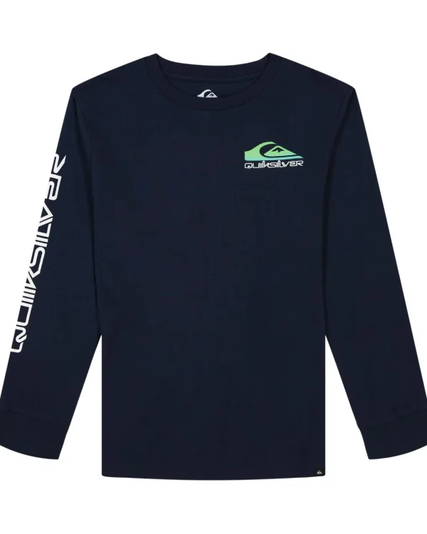 Quiksilver Tees>Boys 8-16 Omni Logo Core Long Sleeve T-Shirt DarkNavy