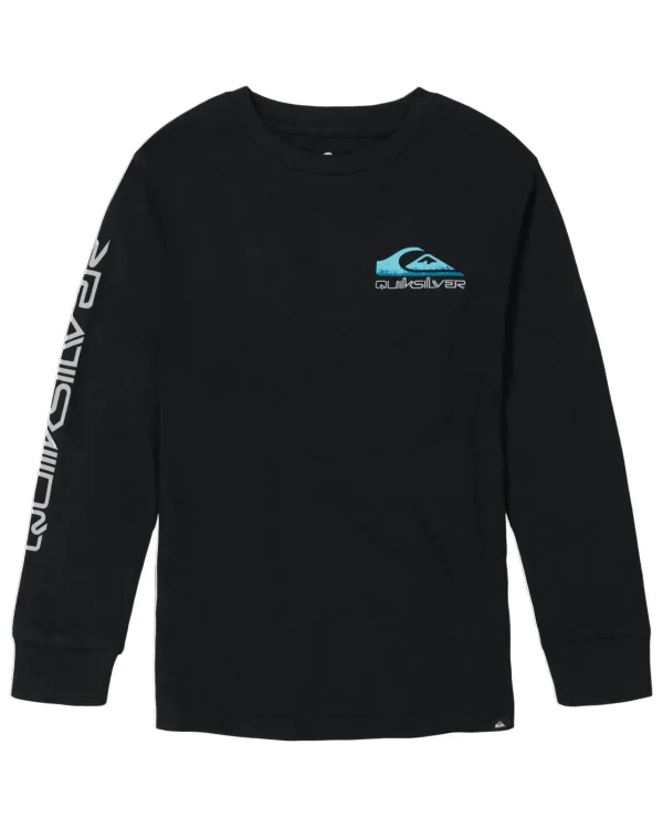 Quiksilver Tees>Boys 8-16 Omni Logo Core Long Sleeve T-Shirt Black