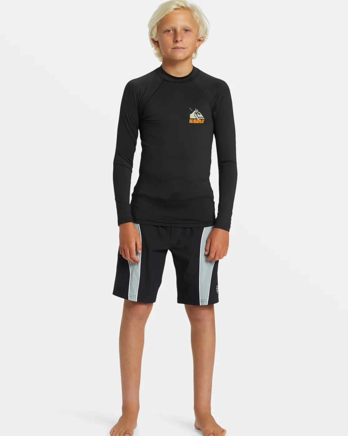 Quiksilver Rashguards>Boys 8-16 Petroglyph Long Sleeve Rashguard BLACK