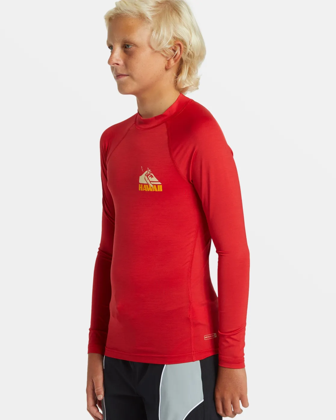 Quiksilver Rashguards>Boys 8-16 Petroglyph Long Sleeve Rashguard SALSA