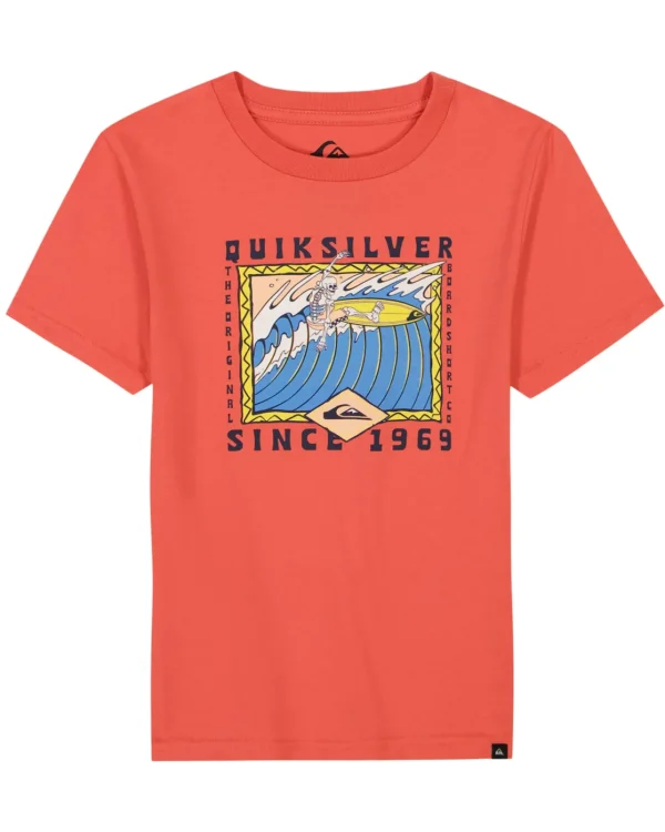 Quiksilver Tees>Boys 2-7 Retro Skull T-Shirt SpicedCoral