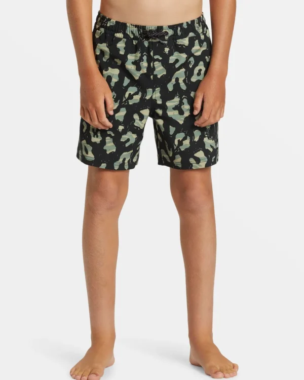 Quiksilver Boardshorts>Boys 8-16 Surfsilk Mix 14" Swim Trunks BLACK