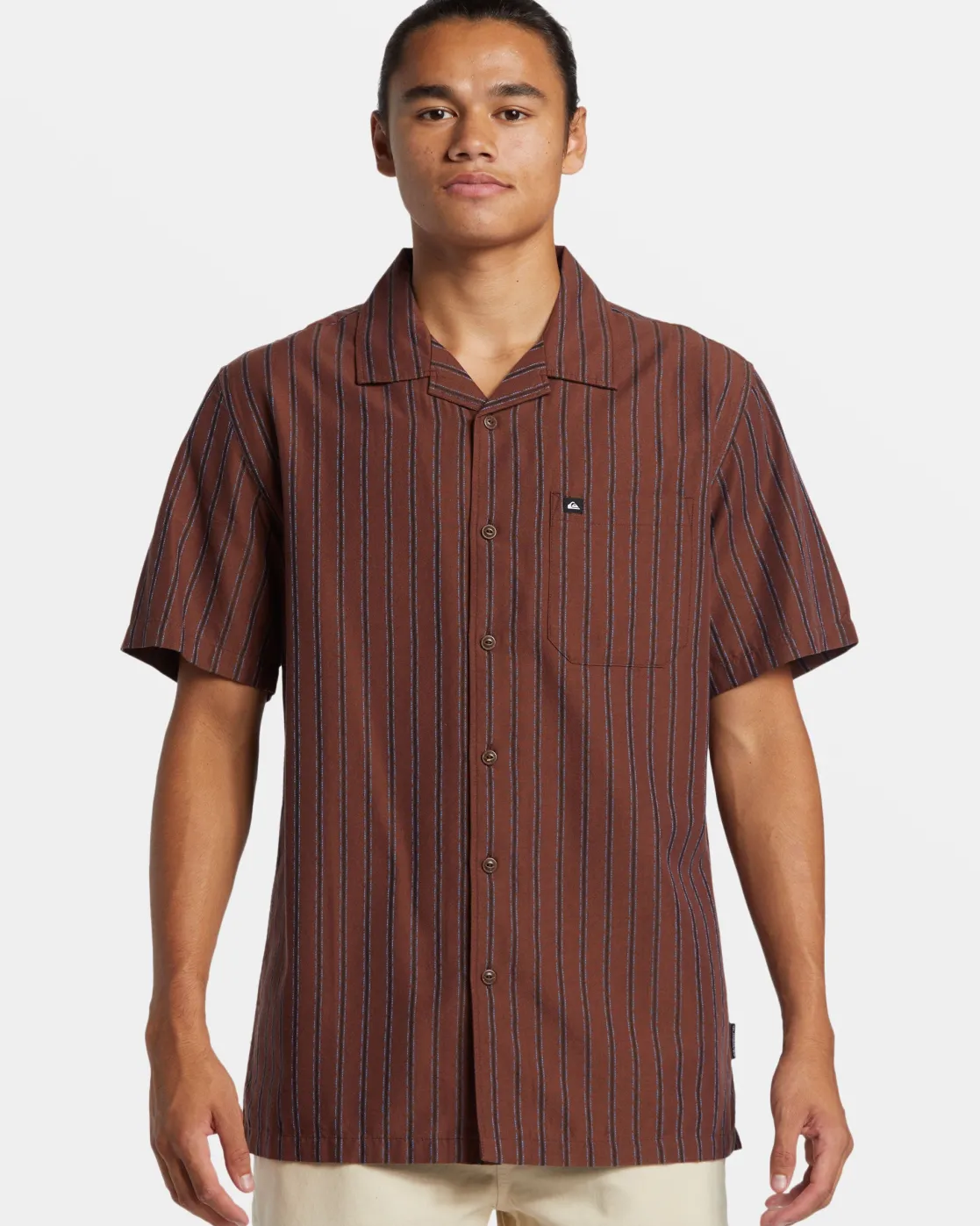 Quiksilver Shirts & Polos>Casa Casual Short Sleeve Shirt BROWNSTONECASASS