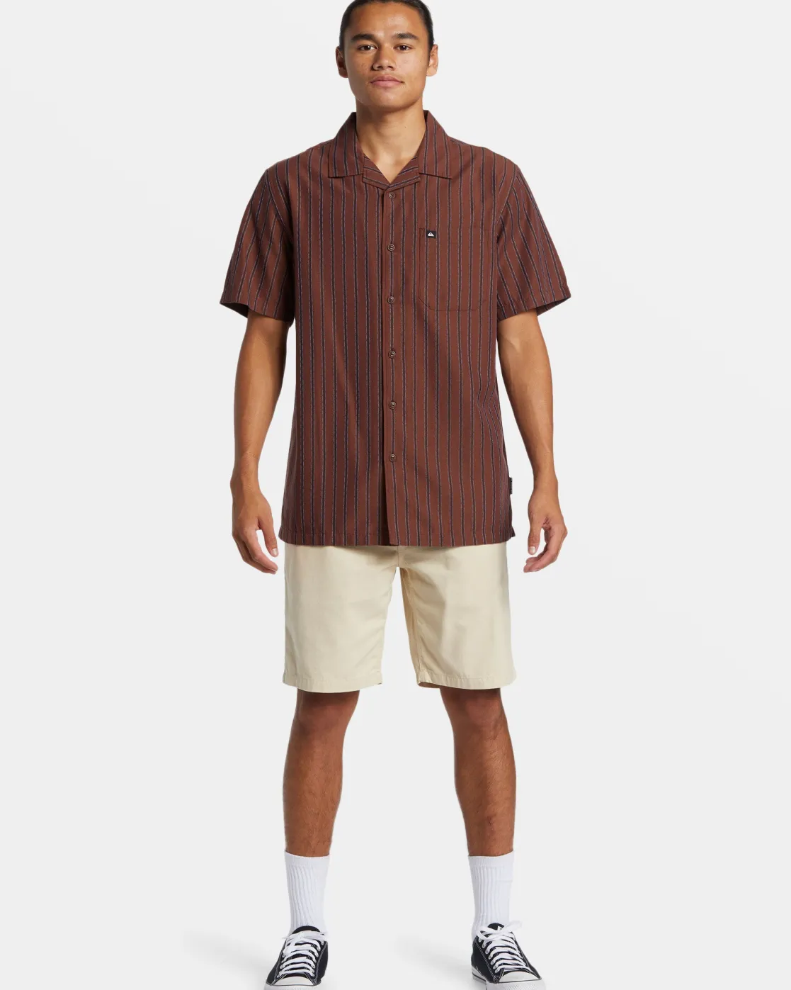 Quiksilver Shirts & Polos>Casa Casual Short Sleeve Shirt BROWNSTONECASASS