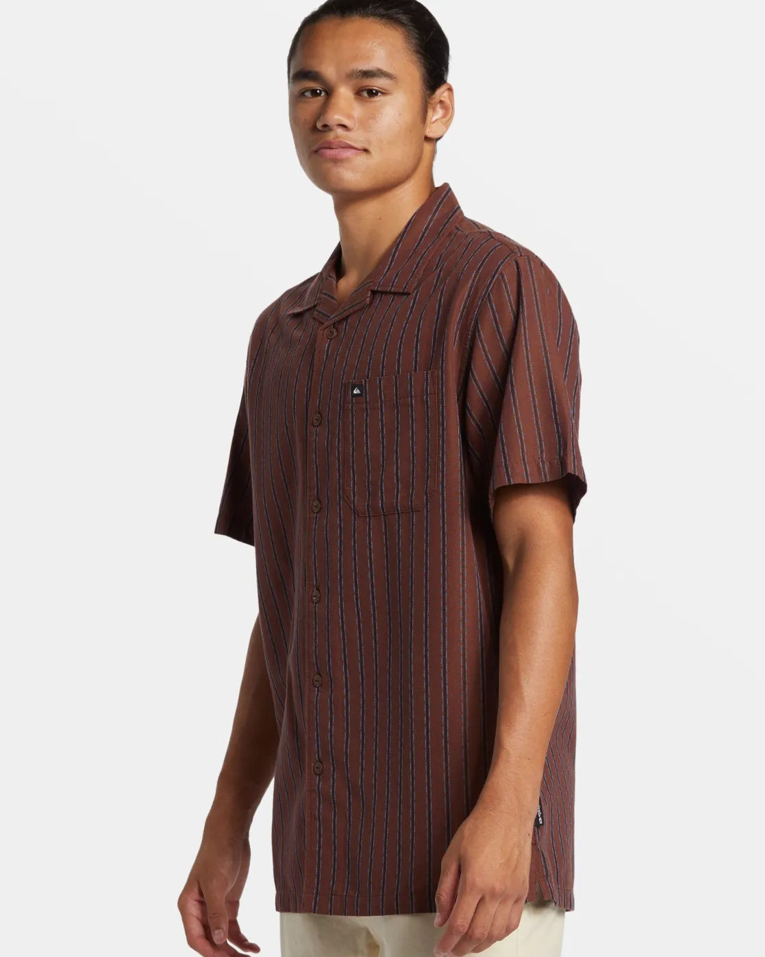 Quiksilver Shirts & Polos>Casa Casual Short Sleeve Shirt BROWNSTONECASASS