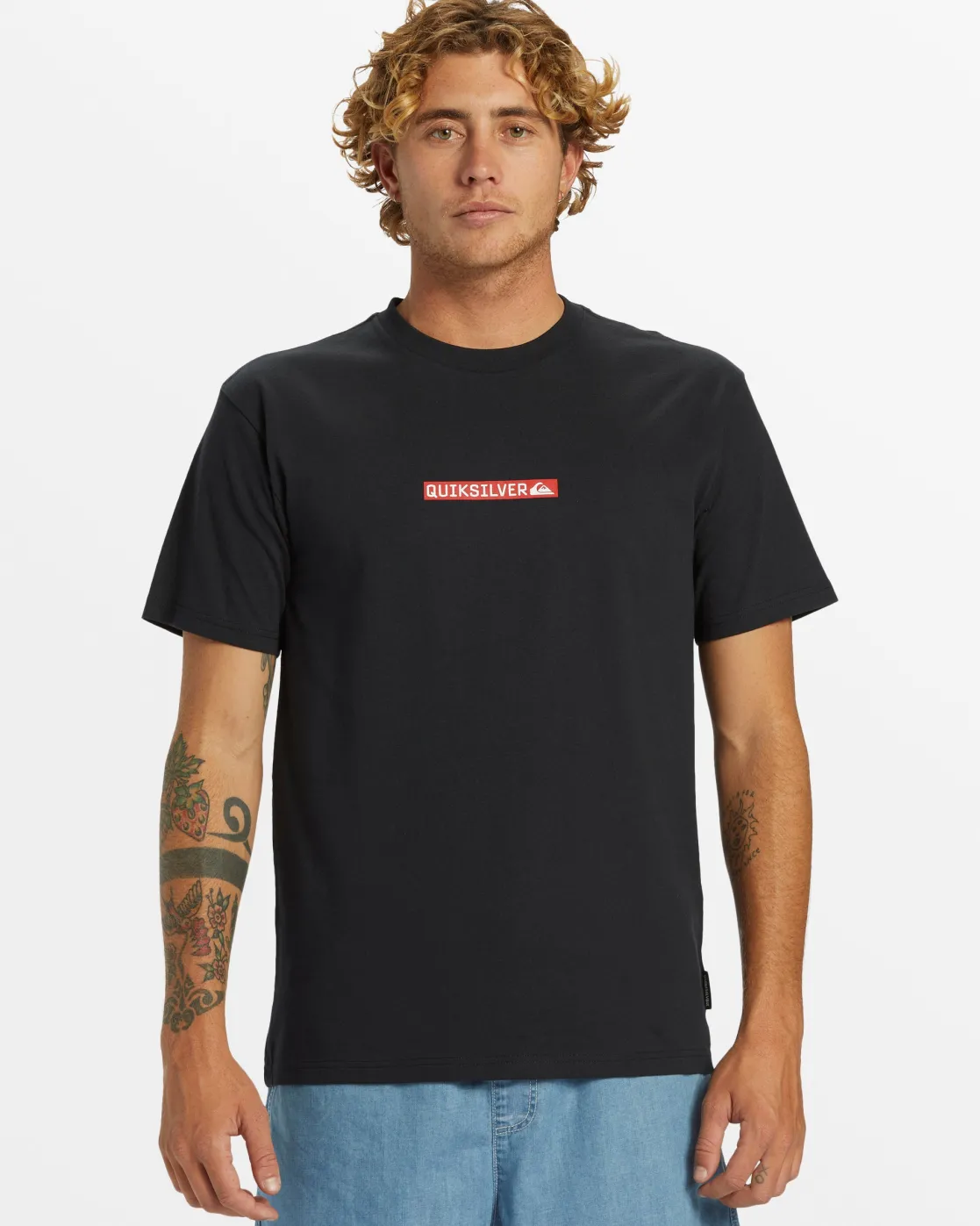 Quiksilver Tees>Clicker Logo DNA T-Shirt - BLACK