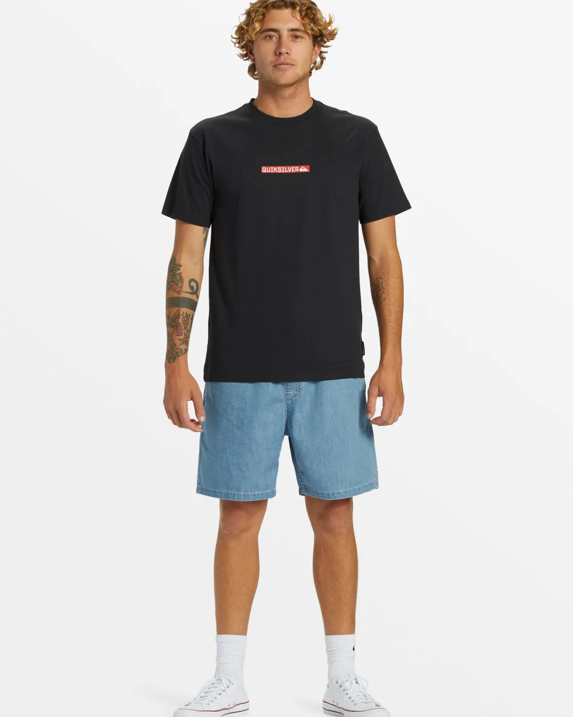 Quiksilver Tees>Clicker Logo DNA T-Shirt - BLACK