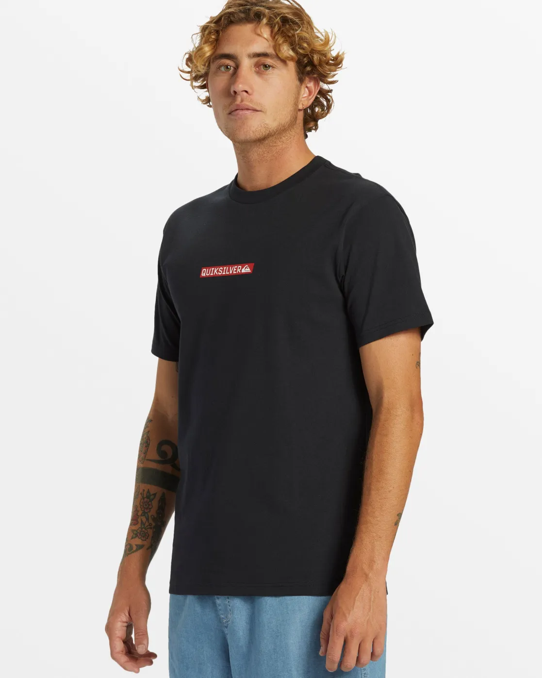 Quiksilver Tees>Clicker Logo DNA T-Shirt - BLACK