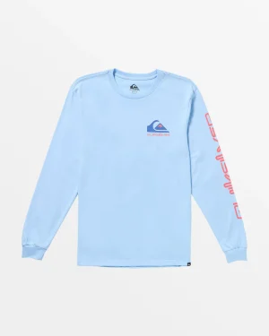 Quiksilver Tees>Comp Logo Long Sleeve T-Shirt BLUEBELL