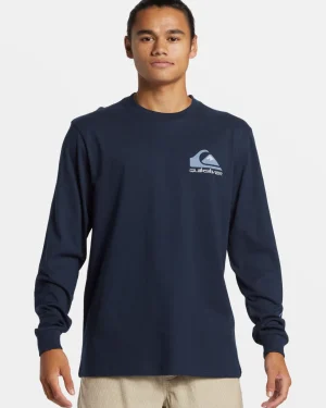 Quiksilver Tees>Comp Logo Long Sleeve T-Shirt DARKNAVY