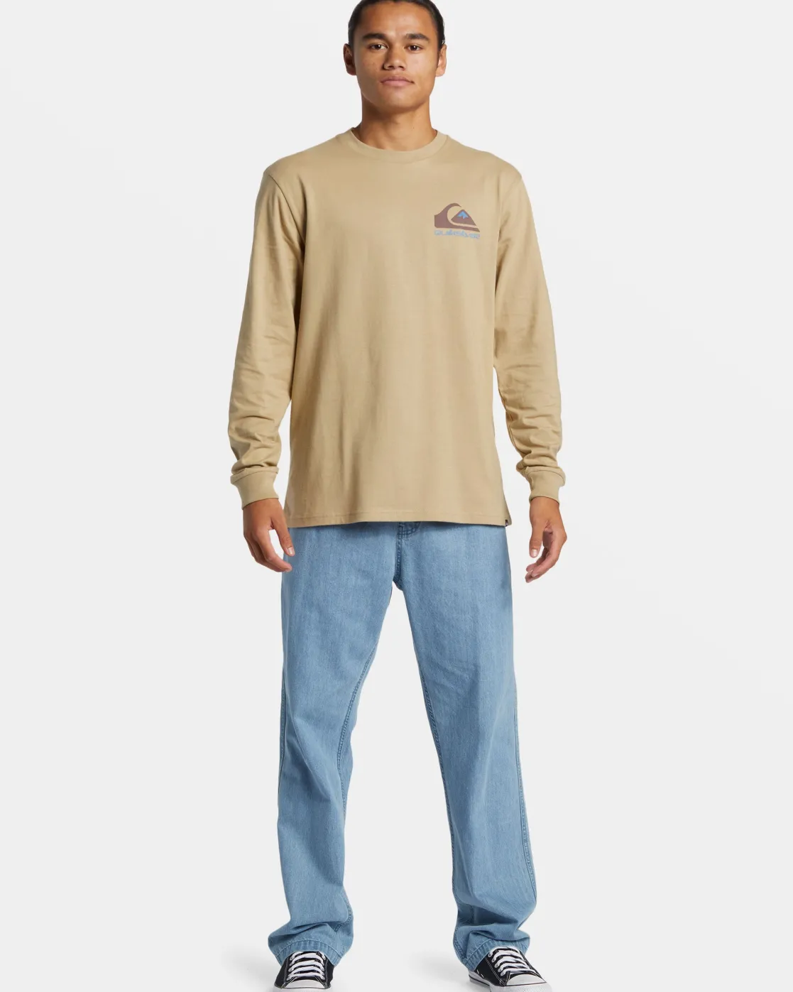 Quiksilver Tees>Comp Logo Long Sleeve T-Shirt TWILL