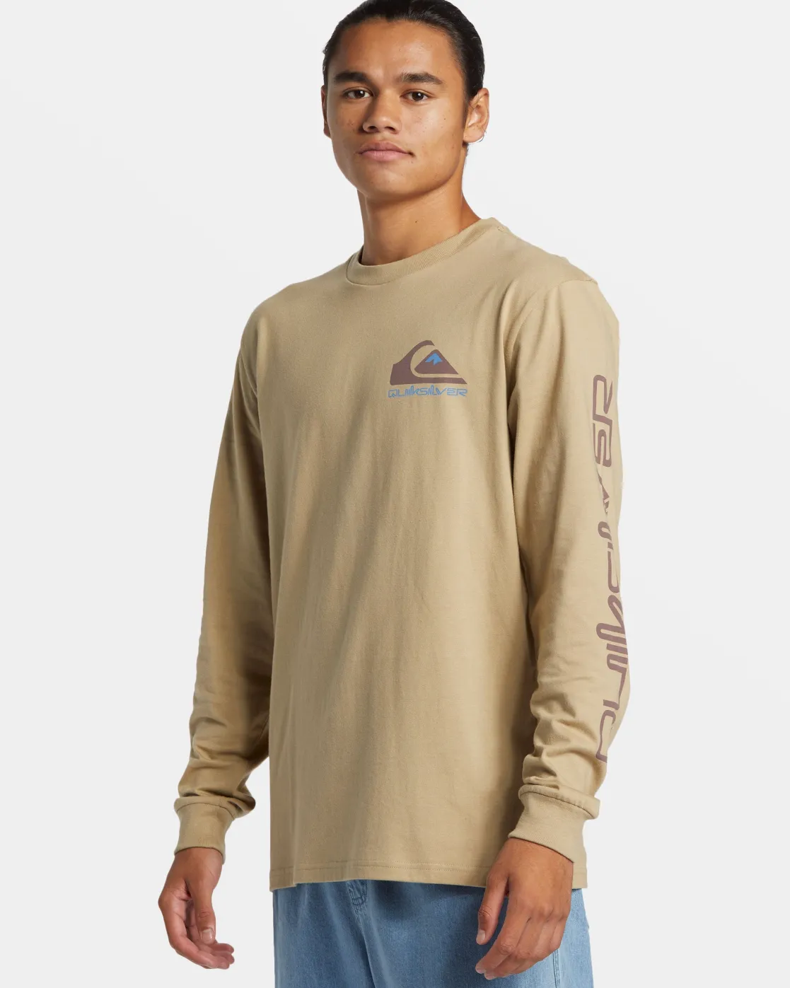 Quiksilver Tees>Comp Logo Long Sleeve T-Shirt TWILL