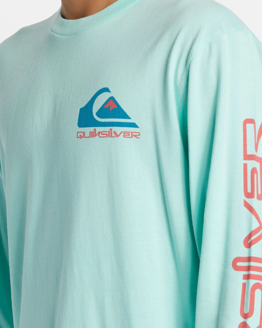 Quiksilver Tees>Comp Logo Long Sleeve T-Shirt BEACHGLASS