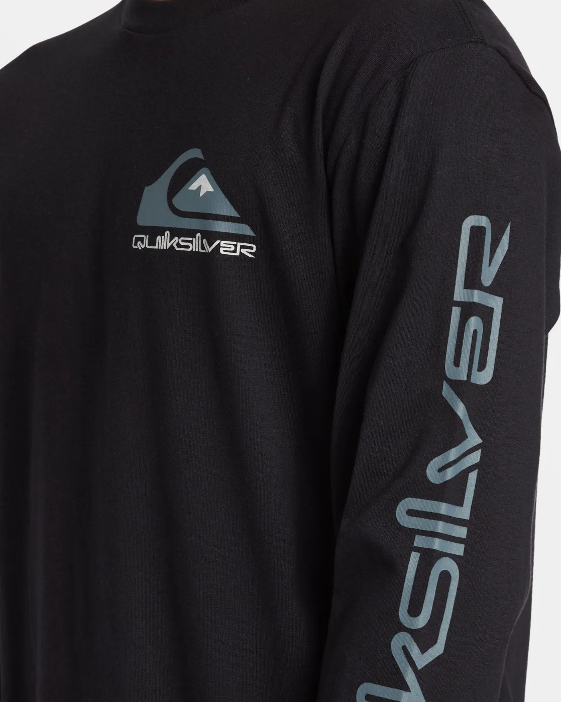 Quiksilver Tees>Comp Logo Long Sleeve T-Shirt BLACK