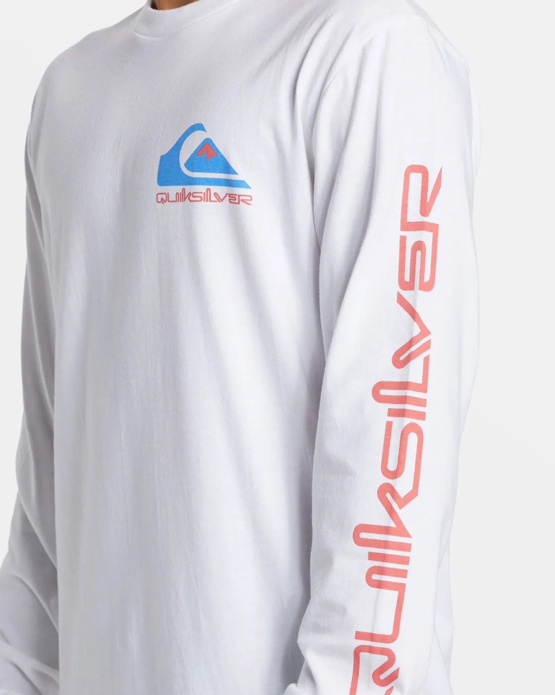 Quiksilver Tees>Comp Logo Long Sleeve T-Shirt WHITE
