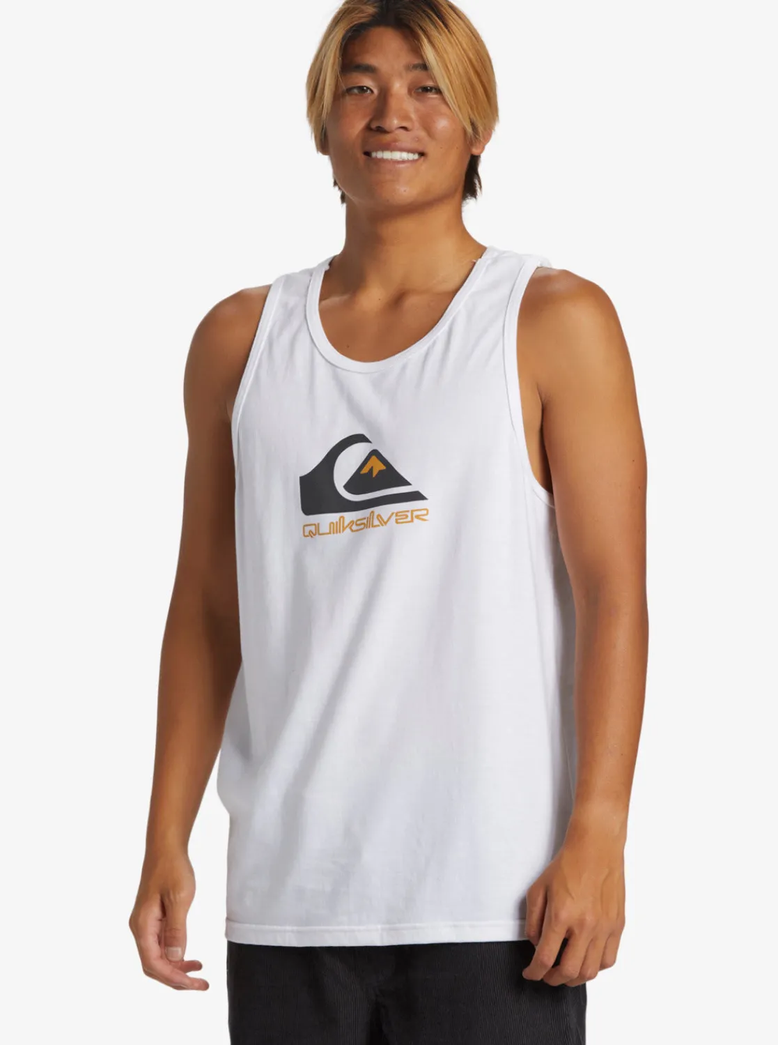 Quiksilver Tees>Comp Logo Tank WHITE