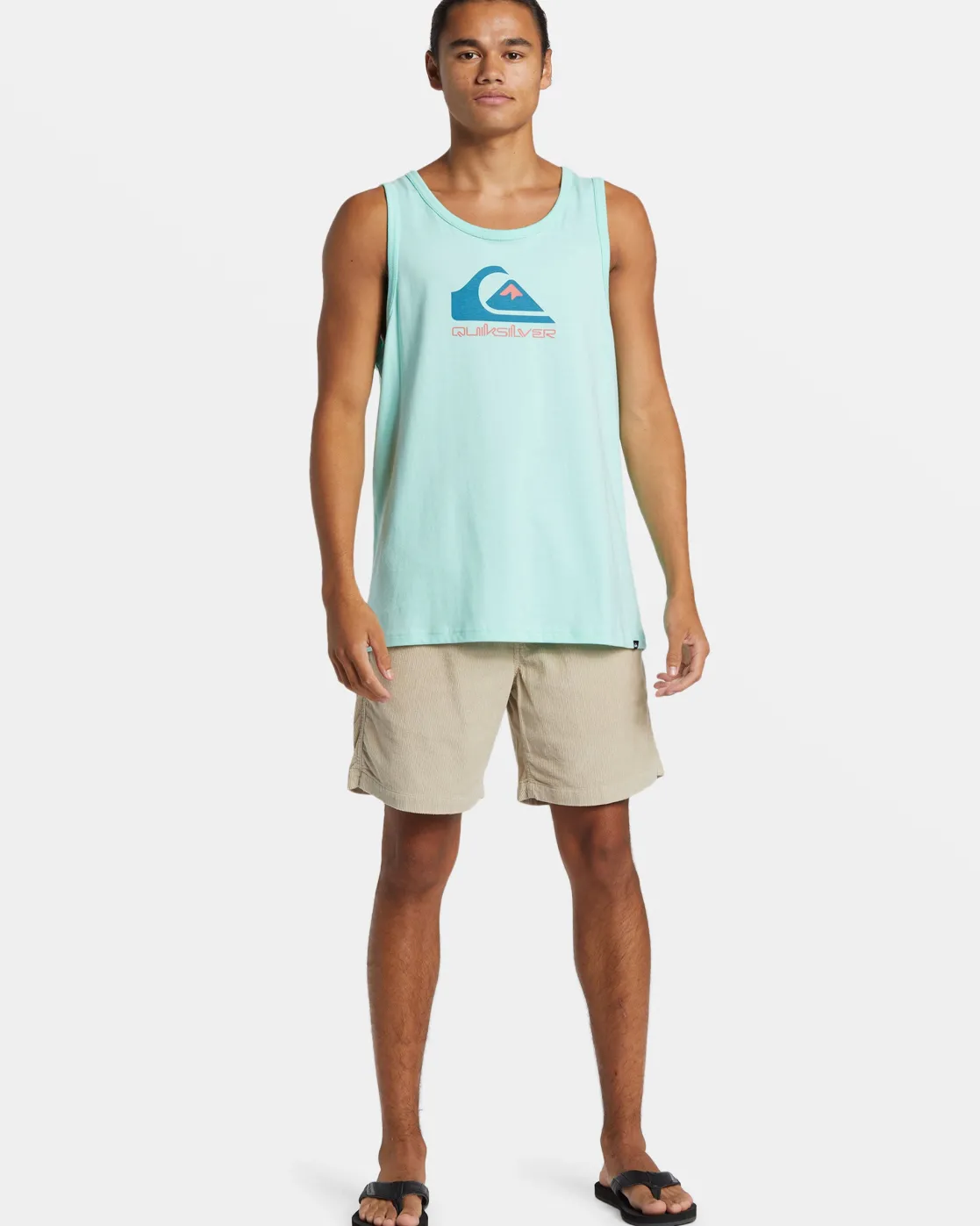 Quiksilver Tees>Comp Logo Tank BEACHGLASS