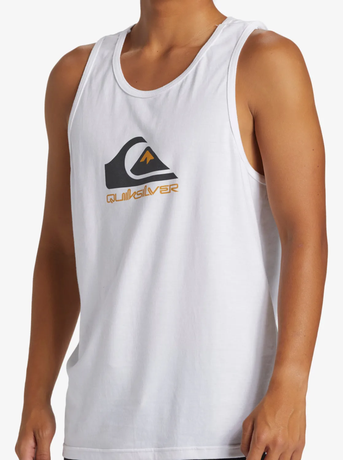 Quiksilver Tees>Comp Logo Tank WHITE