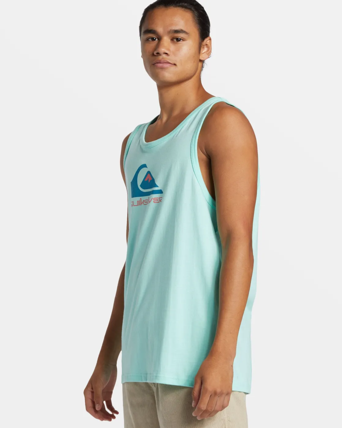 Quiksilver Tees>Comp Logo Tank BEACHGLASS