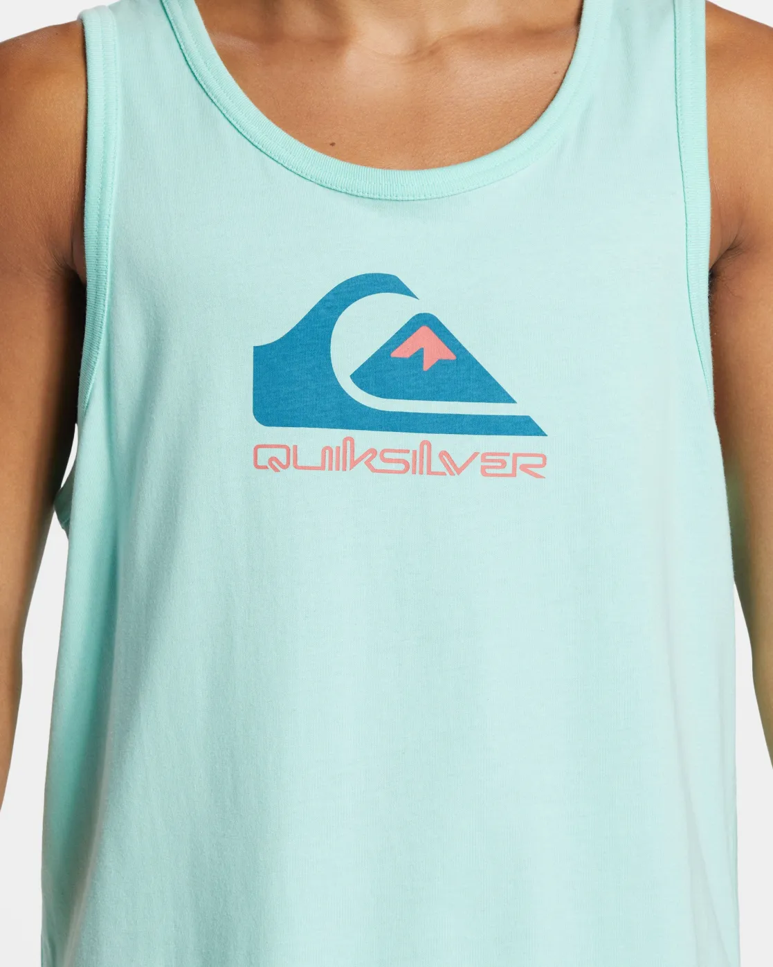 Quiksilver Tees>Comp Logo Tank BEACHGLASS