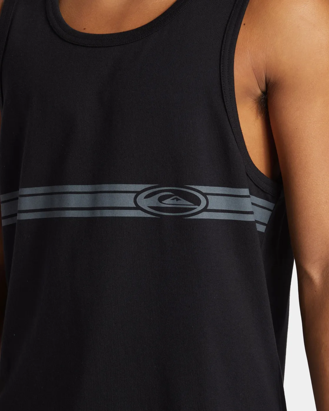 Quiksilver Tees>Comp Stripe Tank BLACK