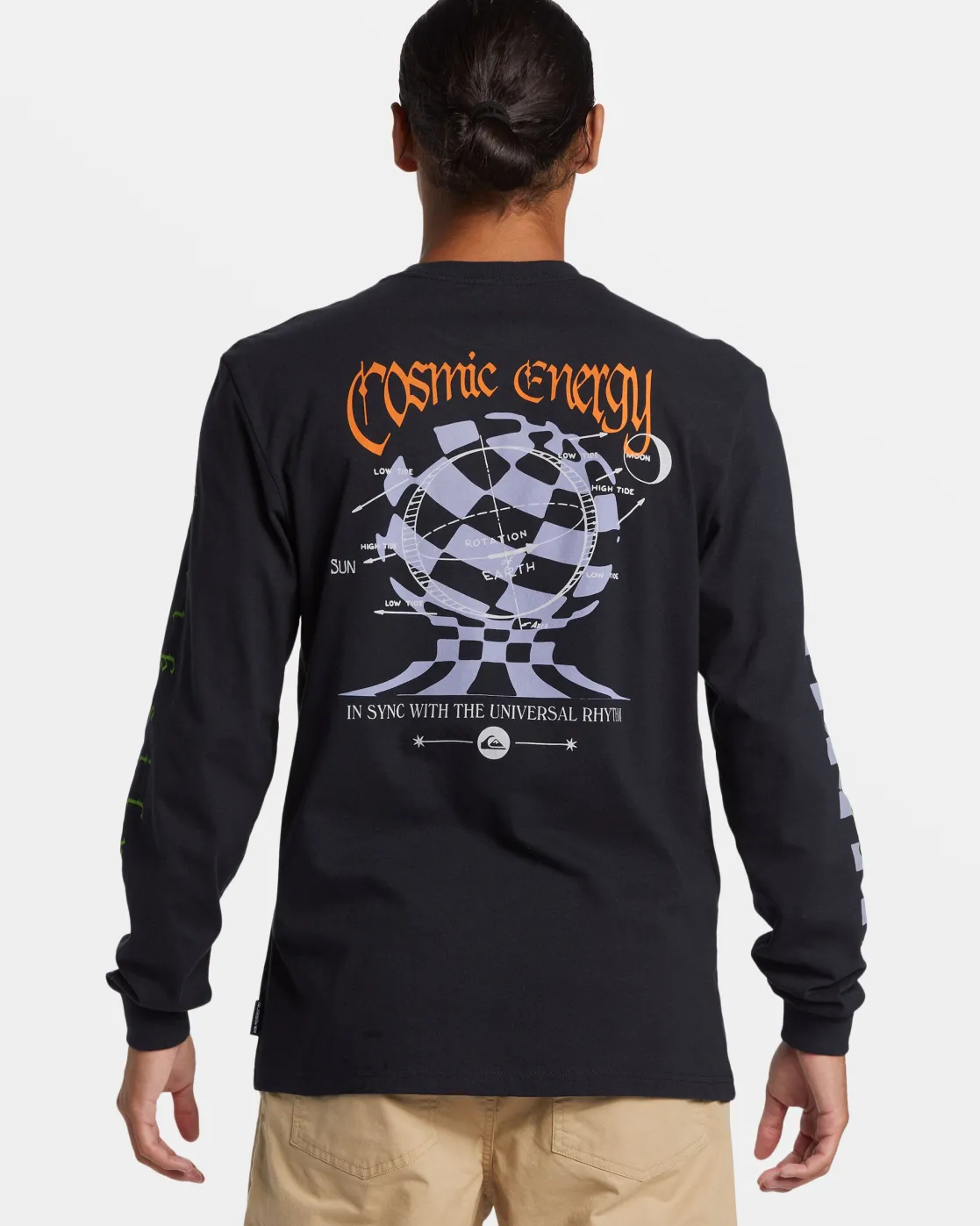 Quiksilver Tees>Cosmic Long Sleeve T-Shirt BLACK