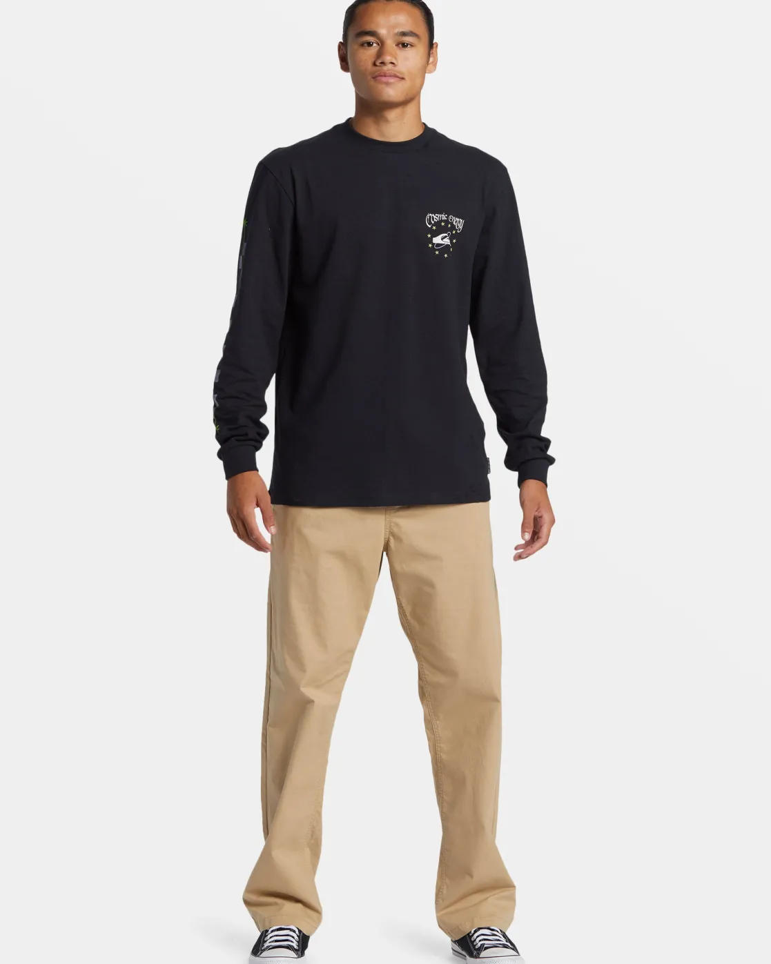 Quiksilver Tees>Cosmic Long Sleeve T-Shirt BLACK