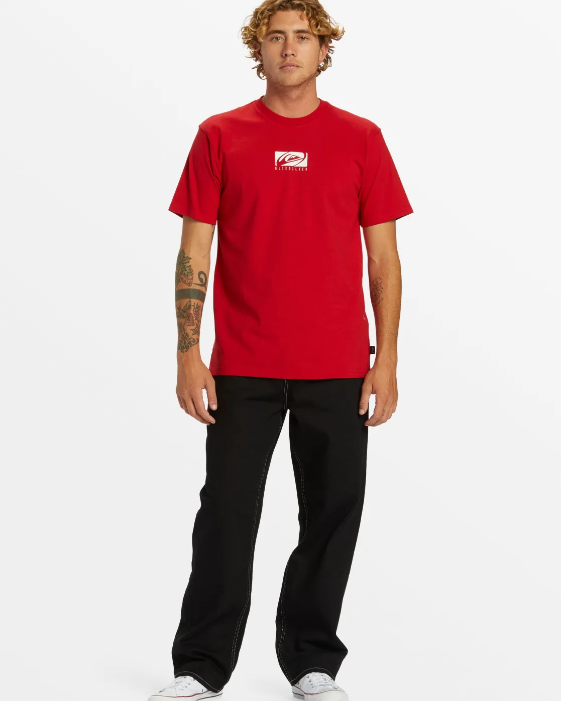 Quiksilver Tees>Cropped Oversized T-Shirt - SALSA