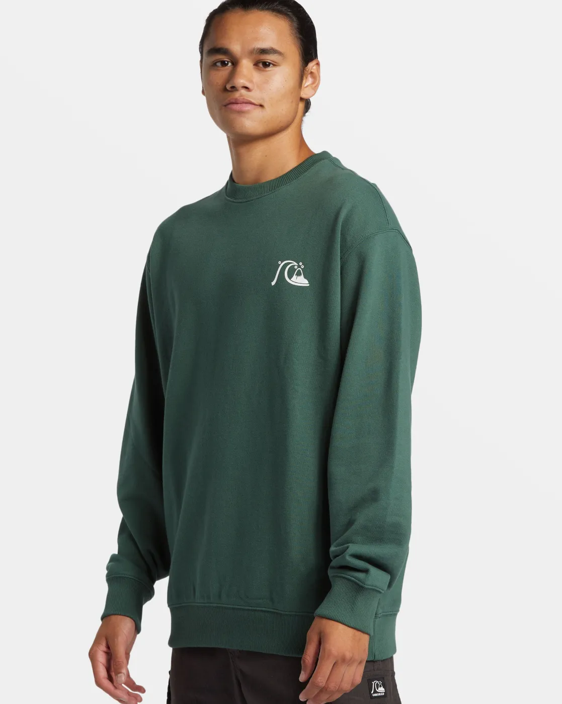 Quiksilver Sweatshirts & Hoodies | Under $100>DNA Bubble Logo Crew Neck Sweatshirt FOREST