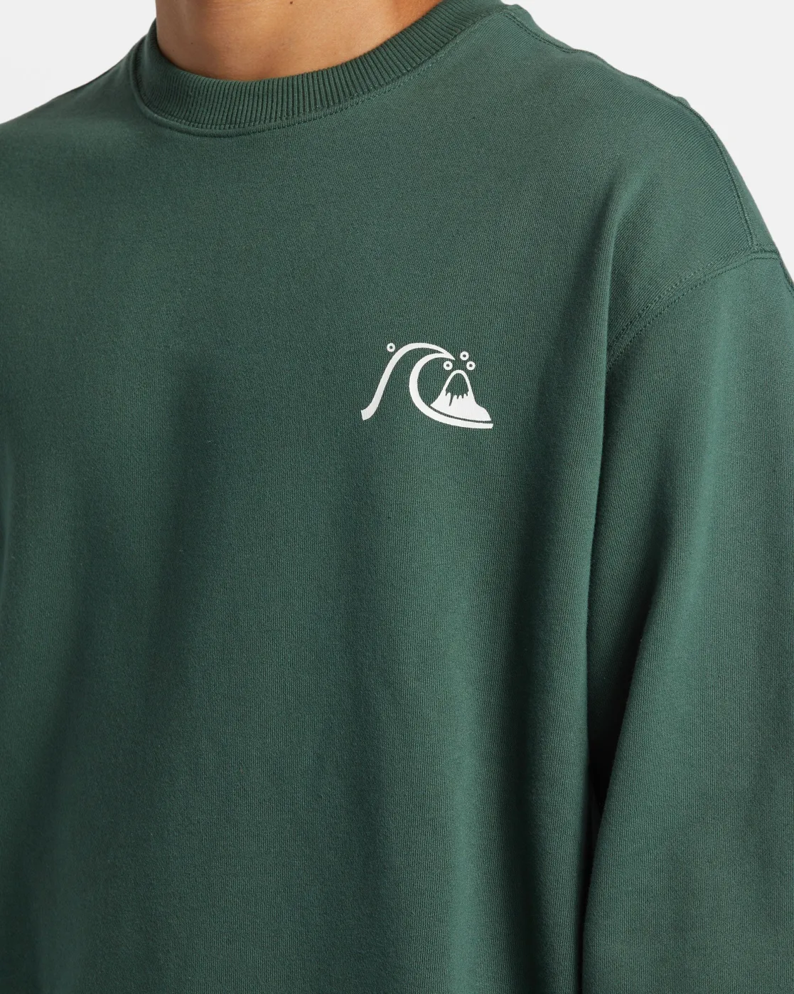 Quiksilver Sweatshirts & Hoodies | Under $100>DNA Bubble Logo Crew Neck Sweatshirt FOREST
