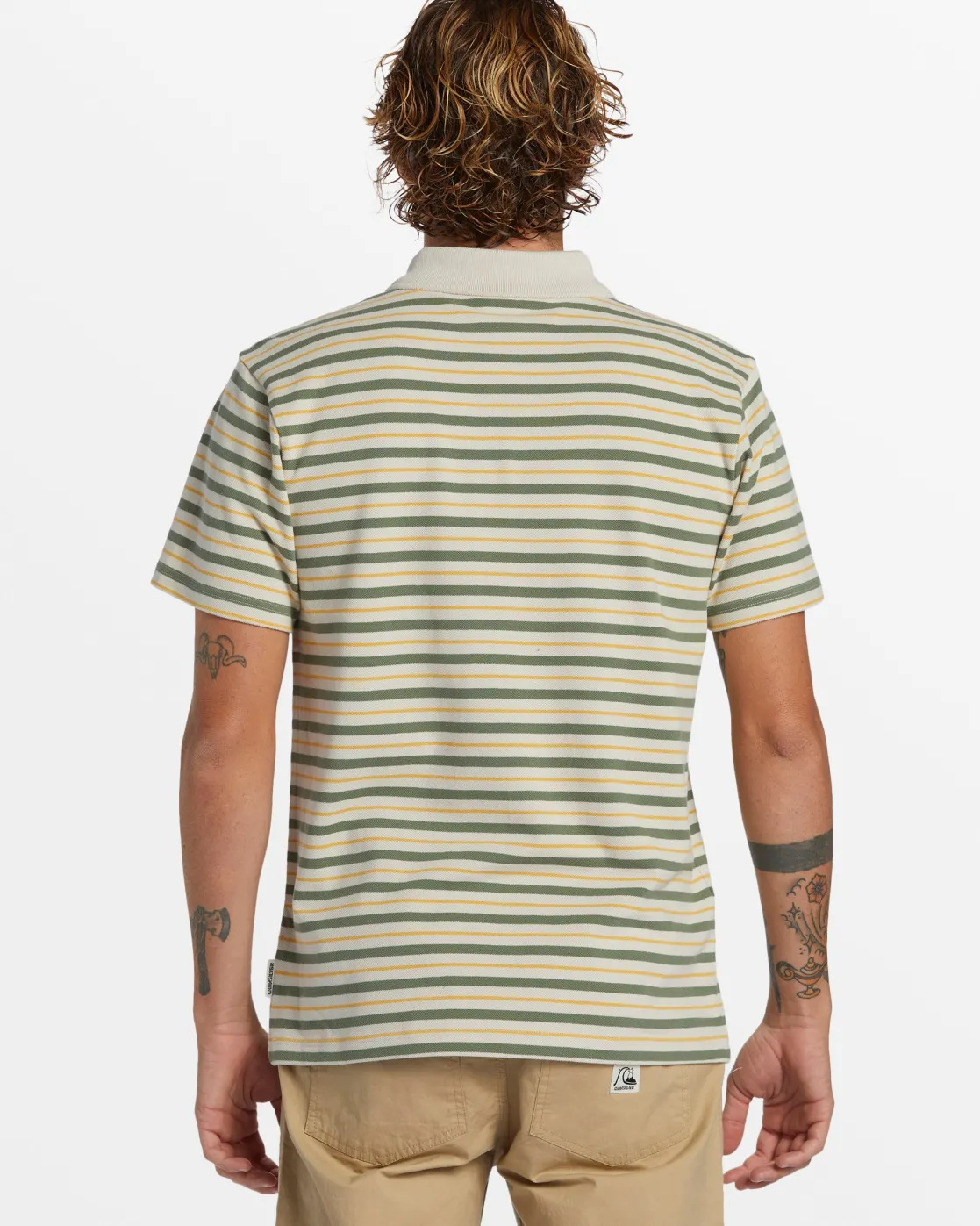 Quiksilver Tees>DNA Polo Crew Neck Top SILVERBIRCHDNAPOLO